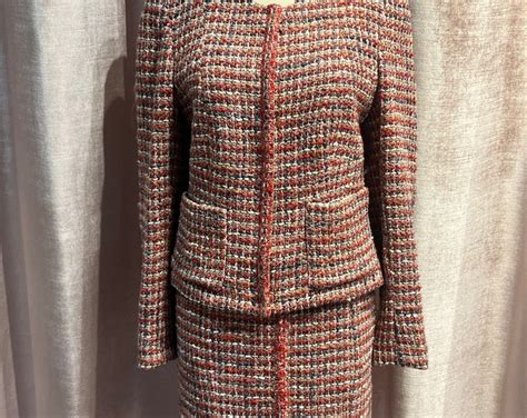 chanel green tweed|vintage Chanel tweed suit.